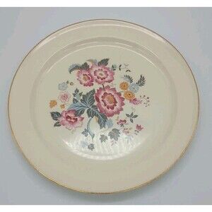 Vtg Taylor Smith Taylor Floral Salad Plate Gold Rim Lunch